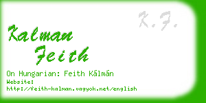 kalman feith business card